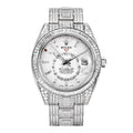 Rolex White Gold Sky-Dweller 42 Meteorite Dial Diamond Bezel Diamond Oyster Bracelet