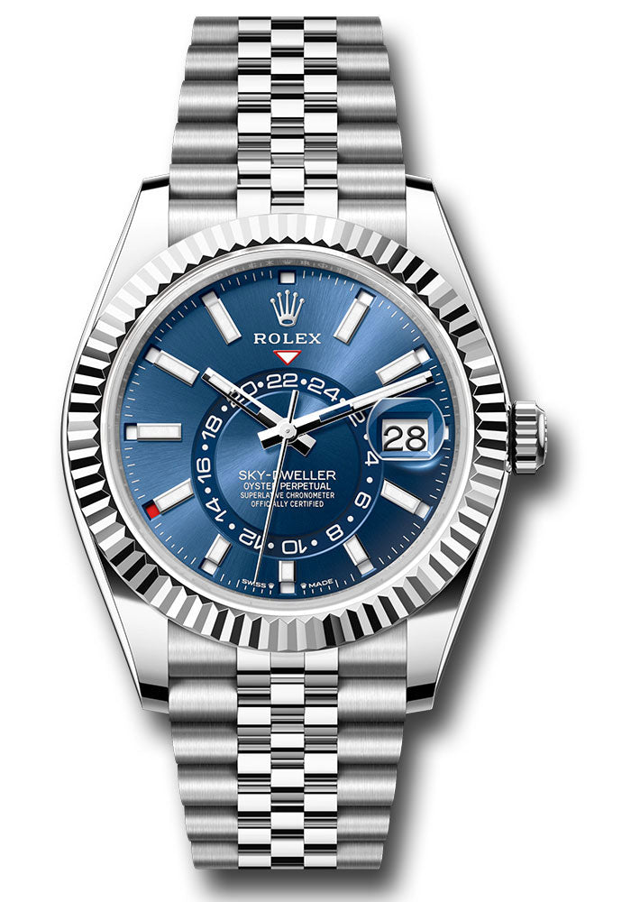 Rolex White Rolesor Sky-Dweller 42 Blue Index Dial Jubilee