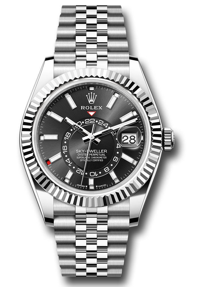 Rolex White Rolesor Sky-Dweller 42 Black Index Dial Jubilee
