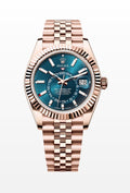 Rolex Everose Gold Sky-Dweller 42 Blue Index Dial Jubilee