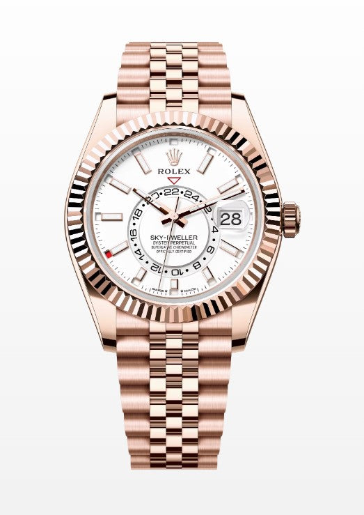 Rolex Everose Gold Sky-Dweller 42 White Index Dial Jubilee