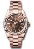 Rolex Everose Gold Sky-Dweller 42 Chocolate Index Dial Oyster
