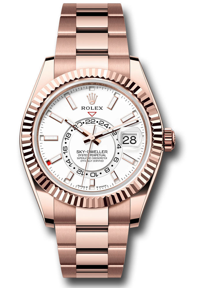 Rolex Everose Gold Sky-Dweller 42 White Index Dial Oyster