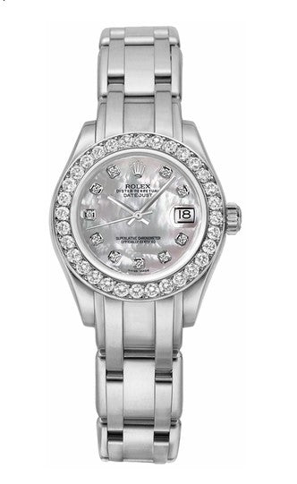 Rolex White Gold  29mm Pearlmaster MOP Diamond