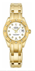 Rolex Yellow Gold 29mm Pearlmaster White Diamond