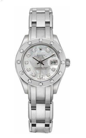 Rolex White Gold  29mm Pearlmaster MOP Diamond Bezel
