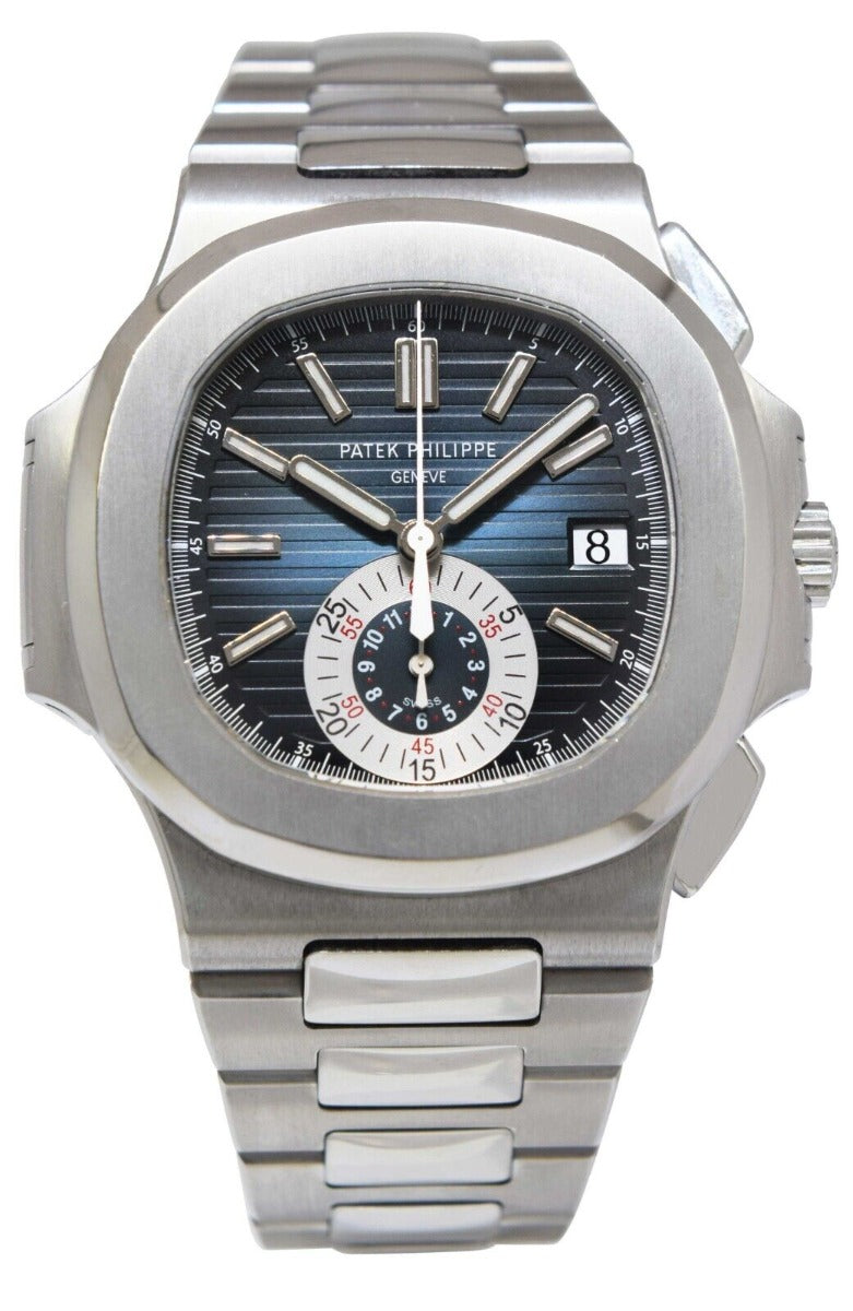 Patek Philippe 5980 40.5mm Nautilus Chronograph Steel Blue Dial