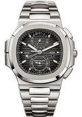 Patek Philippe 5990 40.5mm Nautilus Travel Time Chronograph Black Dial