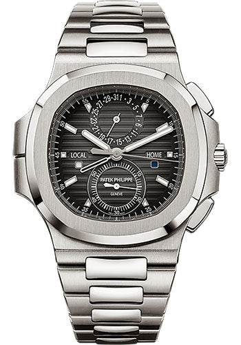 Patek Philippe 5990 40.5mm Nautilus Travel Time Chronograph Black Dial